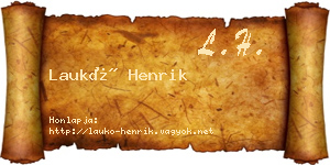 Laukó Henrik névjegykártya