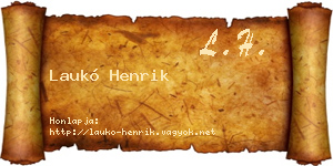 Laukó Henrik névjegykártya